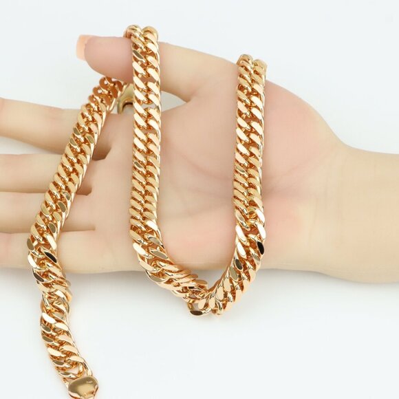 Bold Rose Gold Chunky Chain Necklace for Statement Styling, XPNL0283 - Picture 4 of 12